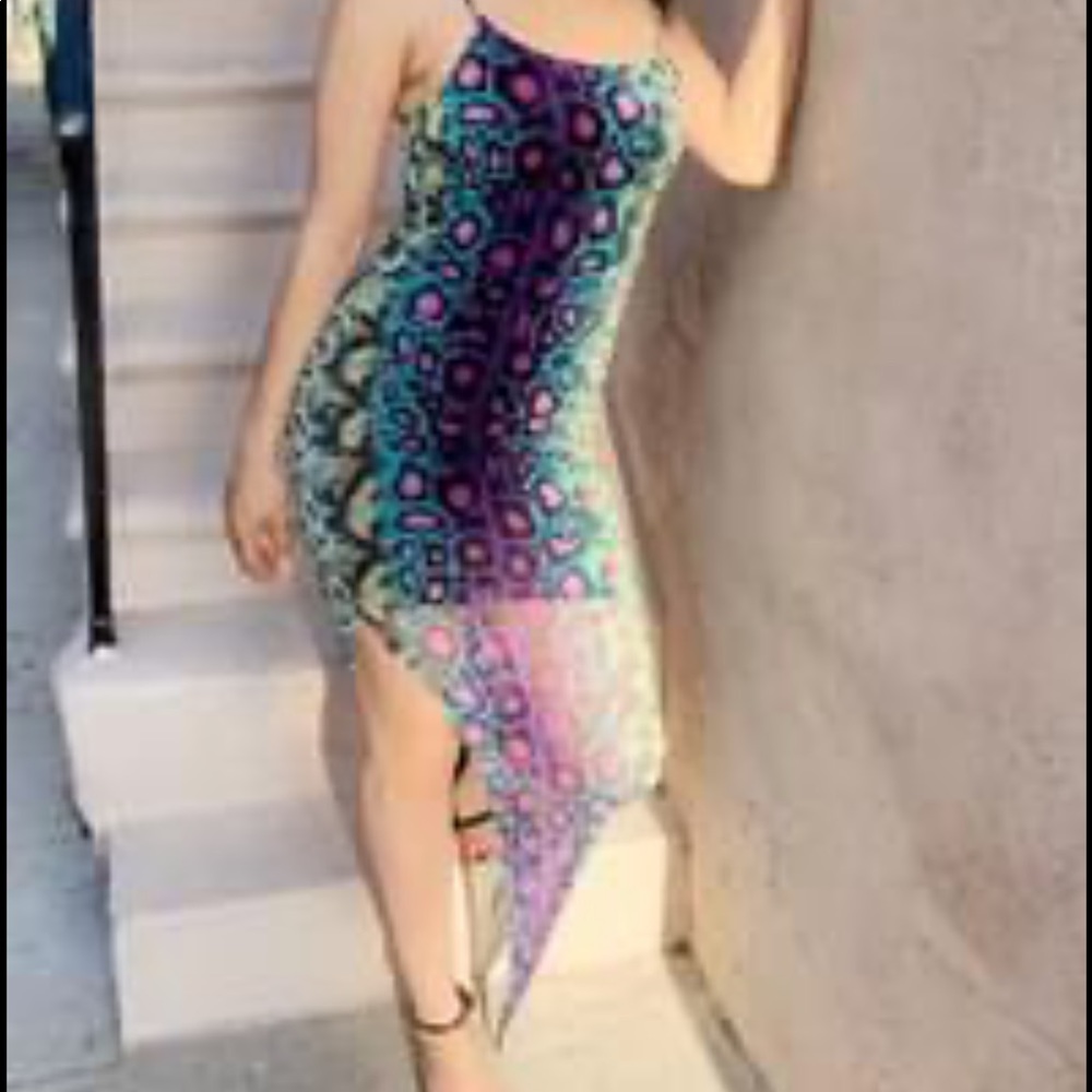 Colorful cheetah dress